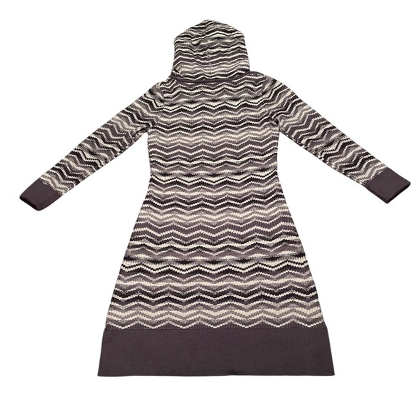 PrAna Meryl Hooded Sweater Dress Gray Chevron Size S - Picture 6 of 11